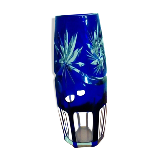 Vase en cristal de Boheme verre taille