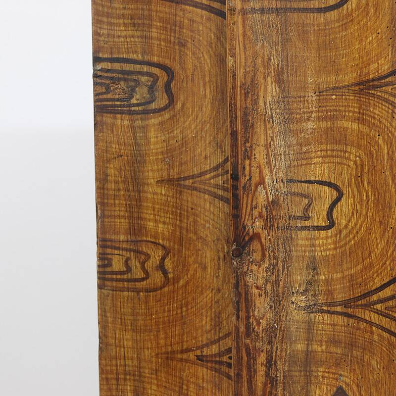 Folk art painted bridal armoire