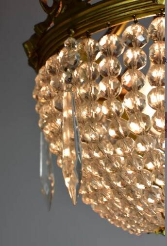 Bronze chandelier and Louis XVI pendants