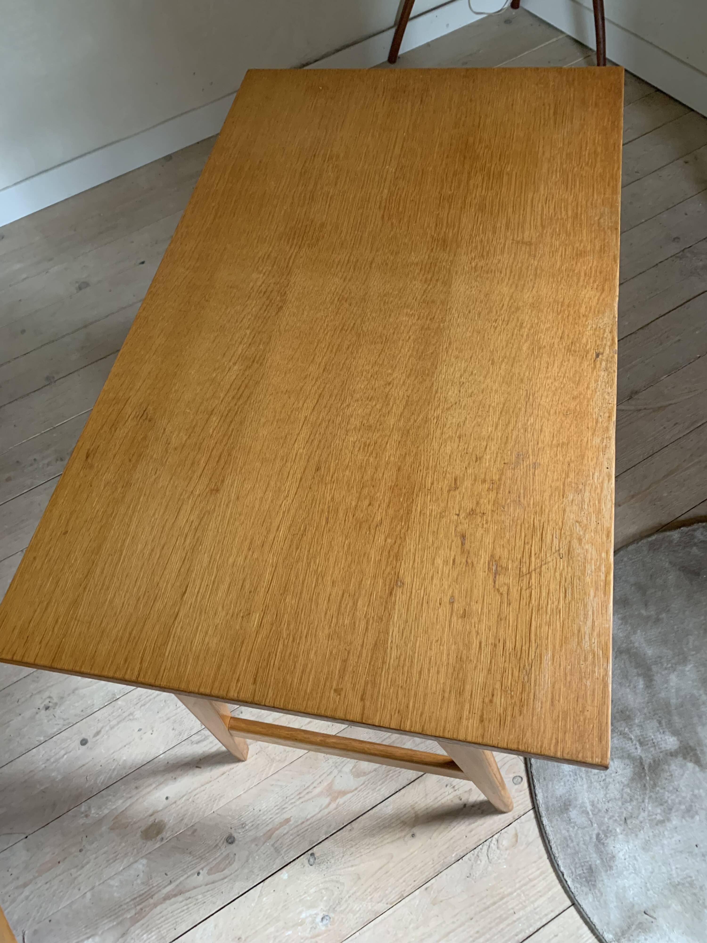 Vintage oak compass foot desk