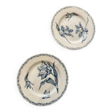 Assiette terre de fer Lunéville série tulipe bleue