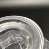 Carafe à alcool fort en verre transparent à facettes et bouchon travaillé