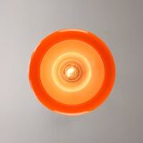 Mid-Century Modern Italian Orange Glass and Brass Pendant Lamp