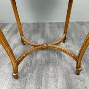 Oval guéridon table in carved wood and marble, Louis XVI style, 19th century.