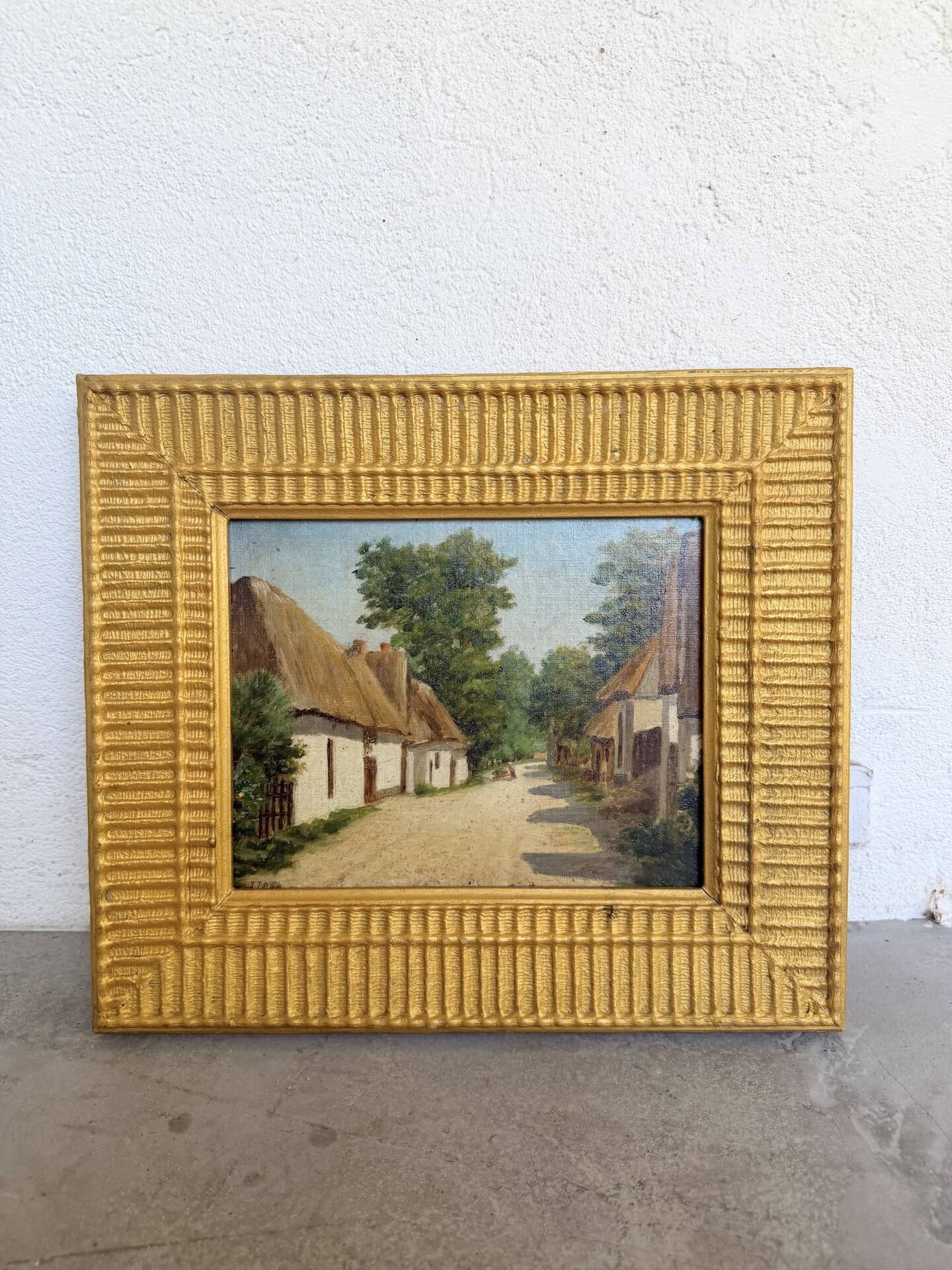 Small oil painting J.Poy 1900