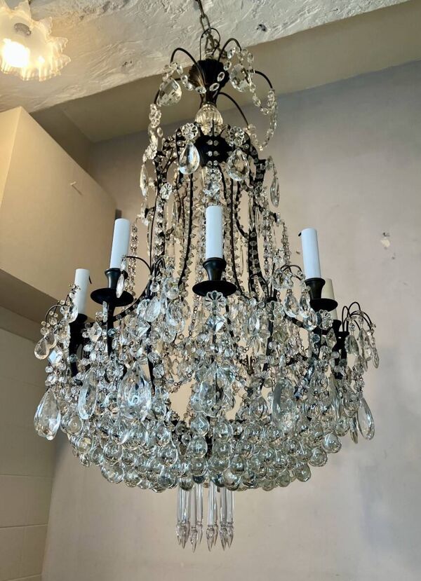 Grand lustre cage italien