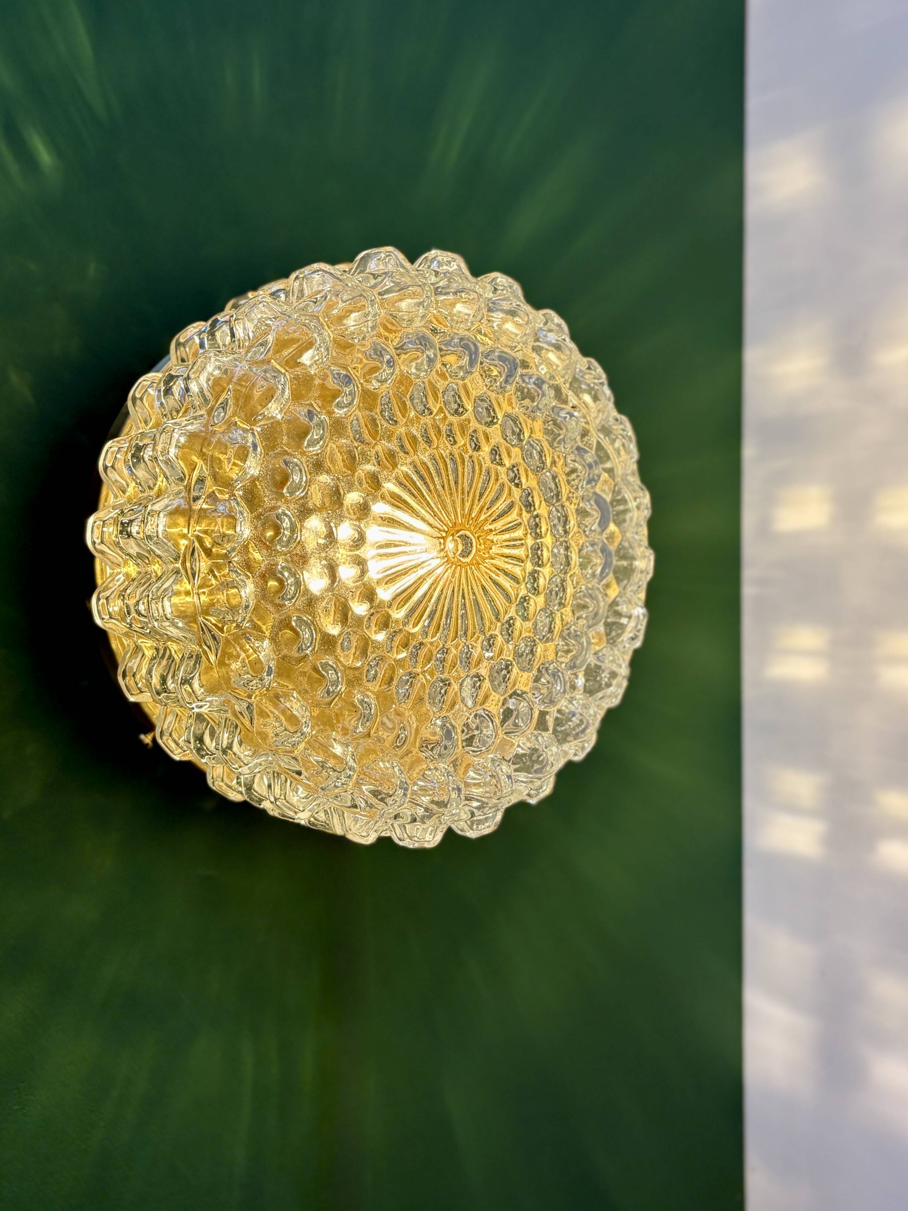 Vintage moulded glass wall or ceiling light globe