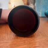 Vintage cylindrical vase in Empoli opaline – amber and brown gradient