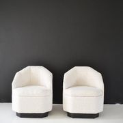 Paire de fauteuils forme hexagonale année 70