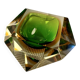 Murano ashtray in submerged green and amber from 1960
