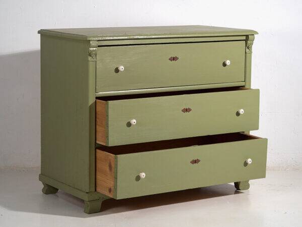 Antique olive green chest of drawers (circa 1920) #55