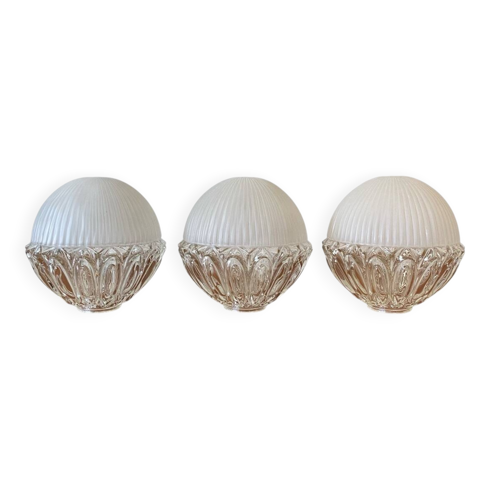 3 antique glass globes for wall lamp chandelier