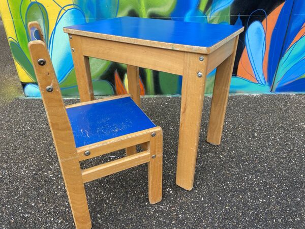 Bureau et siège enfant vintage 1980