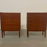 Paire de commodes vintage en teck Kai Kristiansen
