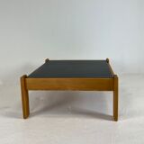 Modernist two-sided beech coffee table, 70s