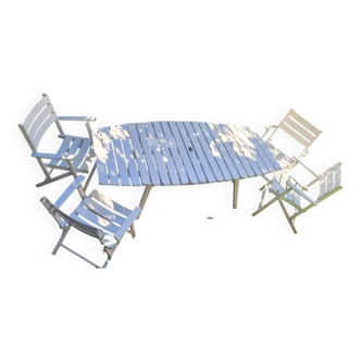 Salon de jardin bois 70's