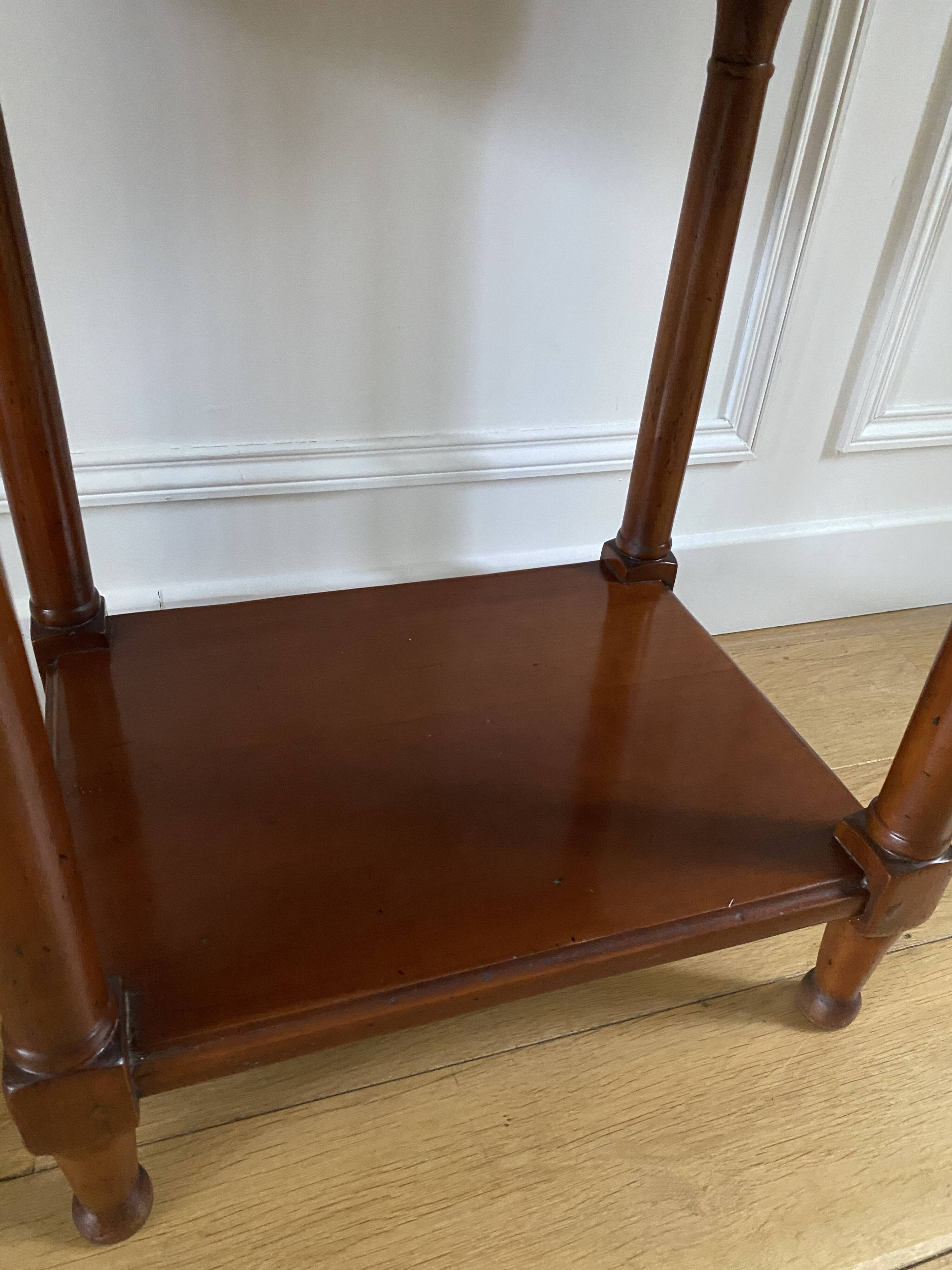 Nightstand, vintage side table with a drawer and a low shelf in solid wood
