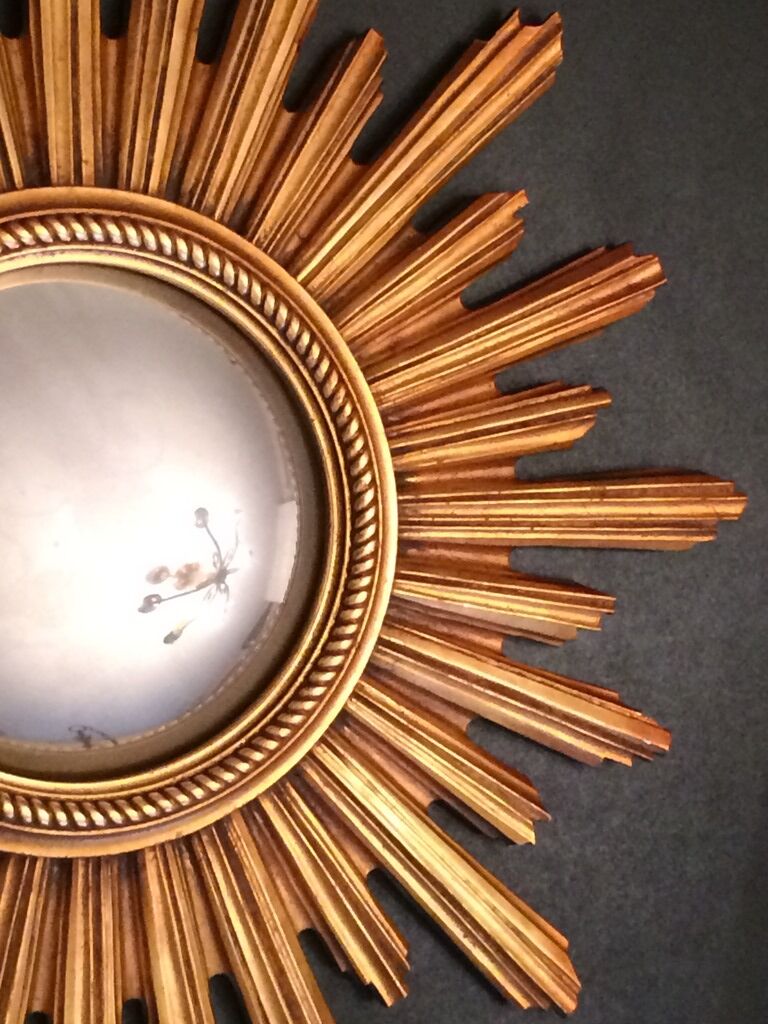 Mirror Sun gilded wood 59 cm, Deknudt