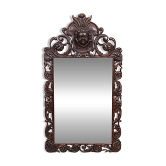 Impressive Monumental 18 Century Antique Cherub Oak mirror Holland