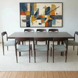 8 renovated vintage 1960s Scandinavian rosewood chairs