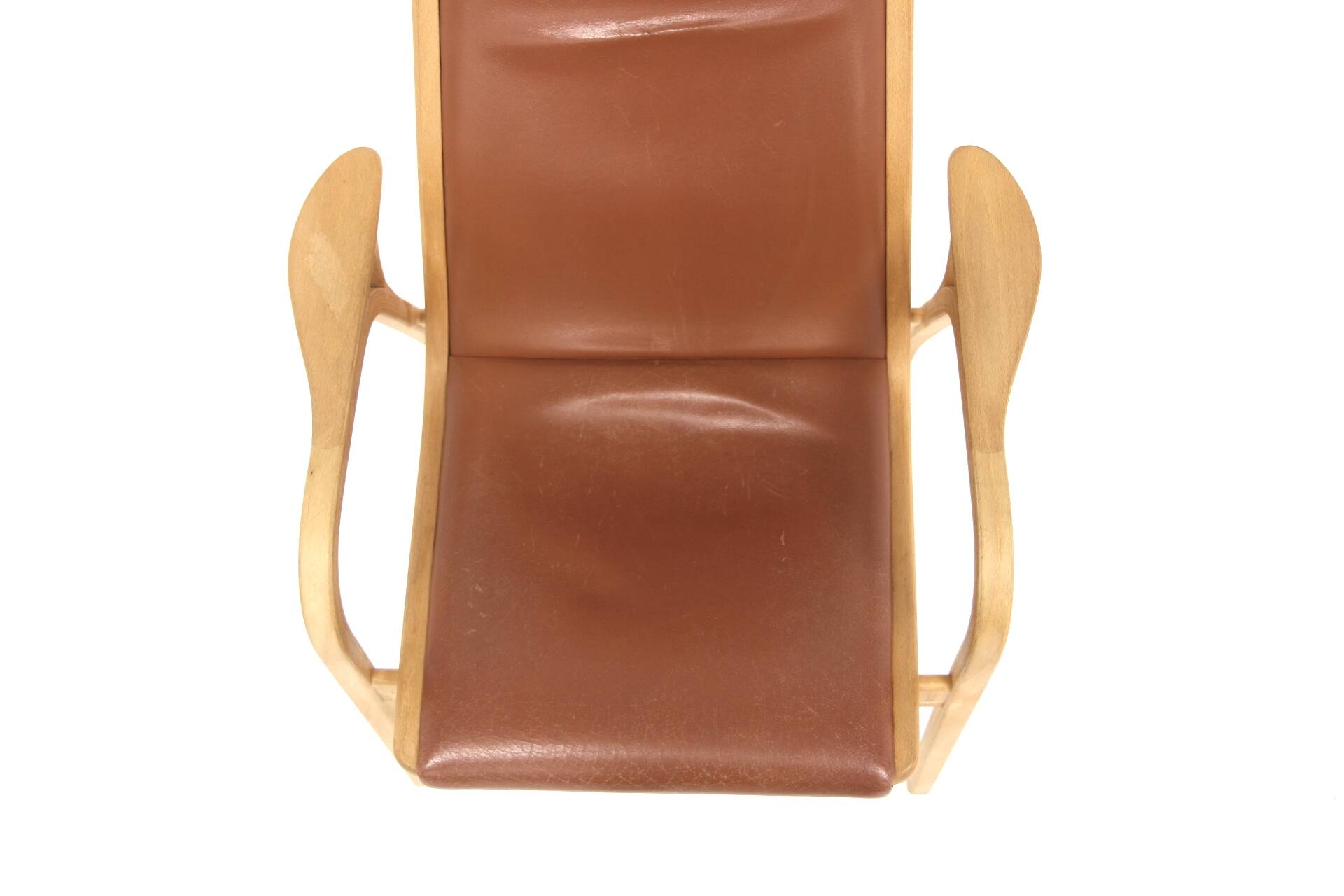 Scandinavian leather armchair, Lamino, Yngve Ekström, Sweden, 1970