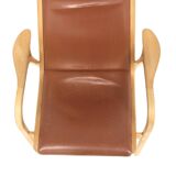 Scandinavian leather armchair, Lamino, Yngve Ekström, Sweden, 1970