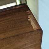 Table à manger extensible de style scandinave en noyer et ébène