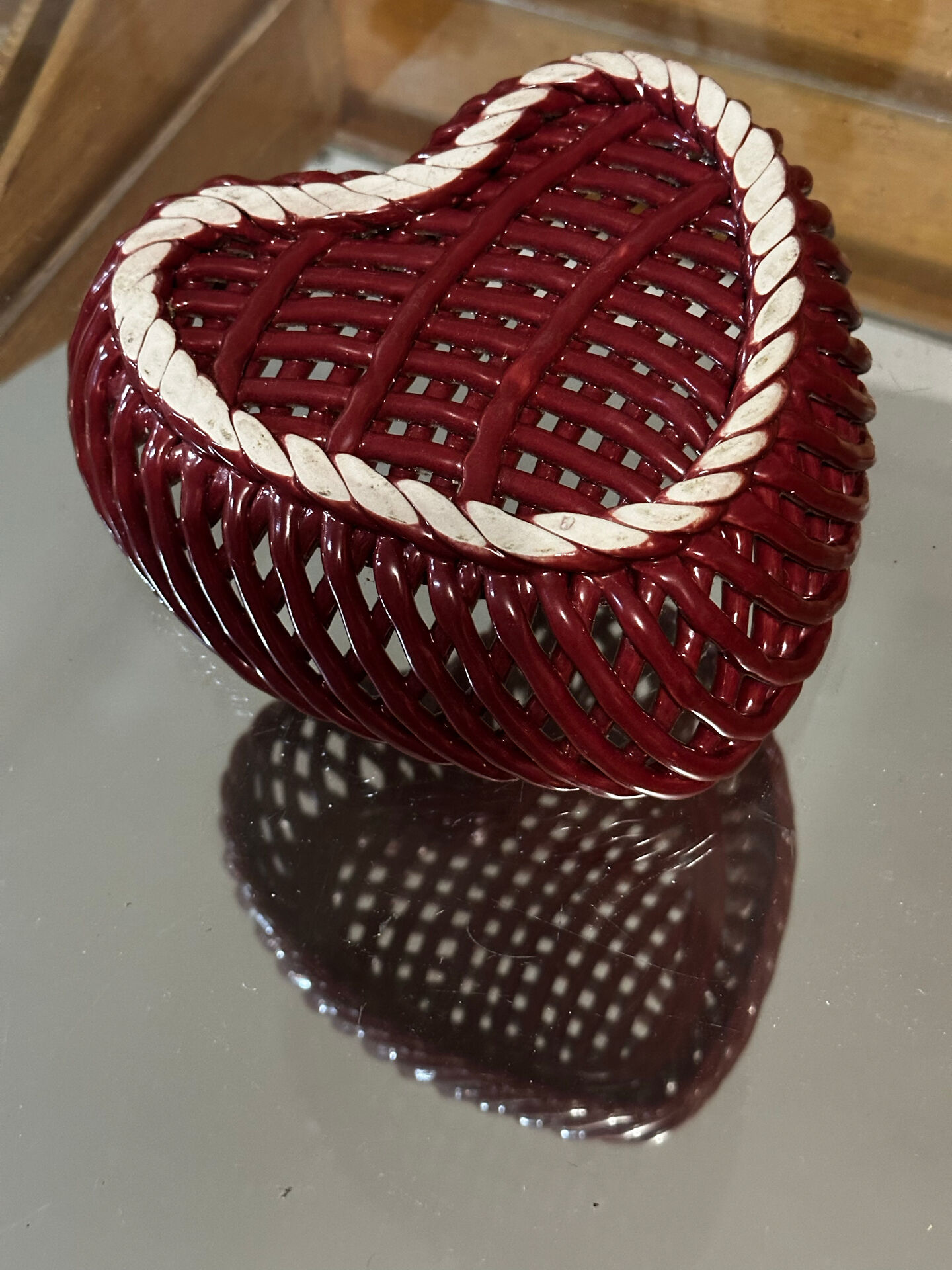 Empty Heart Pocket / Woven Ceramic Centrepiece - 1950s style