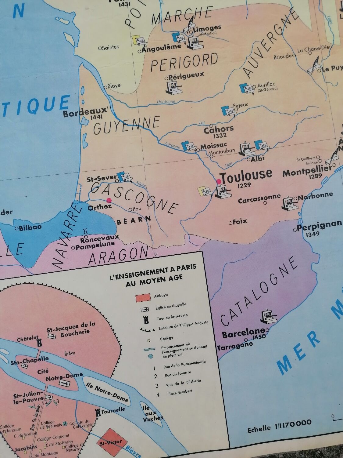 Old MDI History Map: The Crusades-Cultural Centres in France