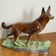 Chien loup en céramique irisée, Hubert Béquet