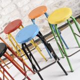 Set of 6 industrial high stools