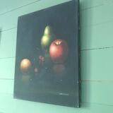 Still life fruit on black background