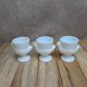 Lot de 3 coquetiers poule Arcopal blanc vintage
