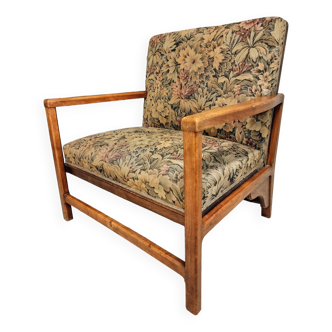 Fauteuil ancien XXL causeuse française à motif floral