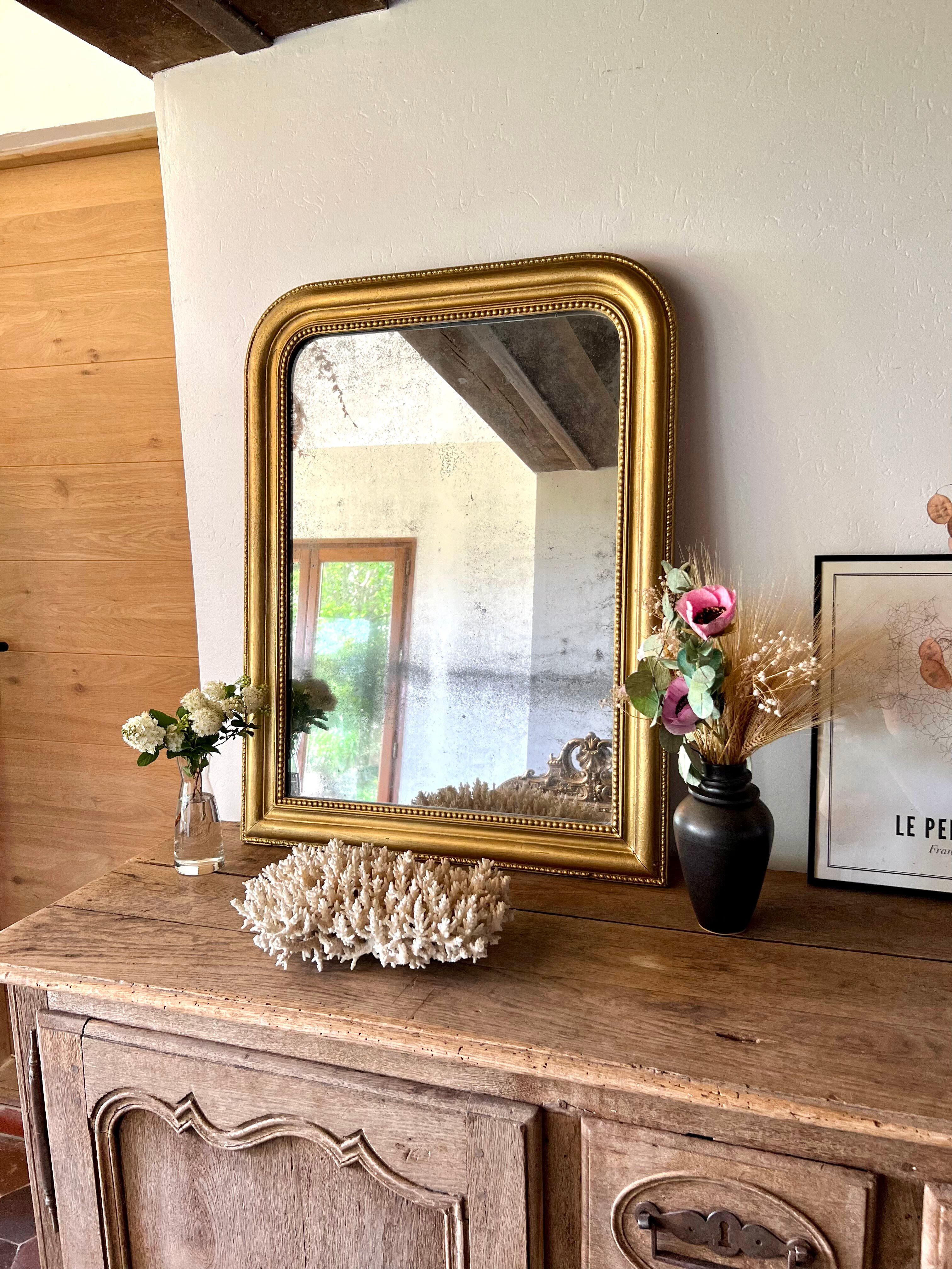Louis Philippe mirror, mercury-glazed