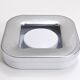 Square white ashtray Ico Parisi, chrome and melamine by Lamperti, Italy, 1970s.