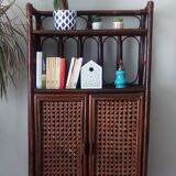 Furniture shelves in rattan 70s