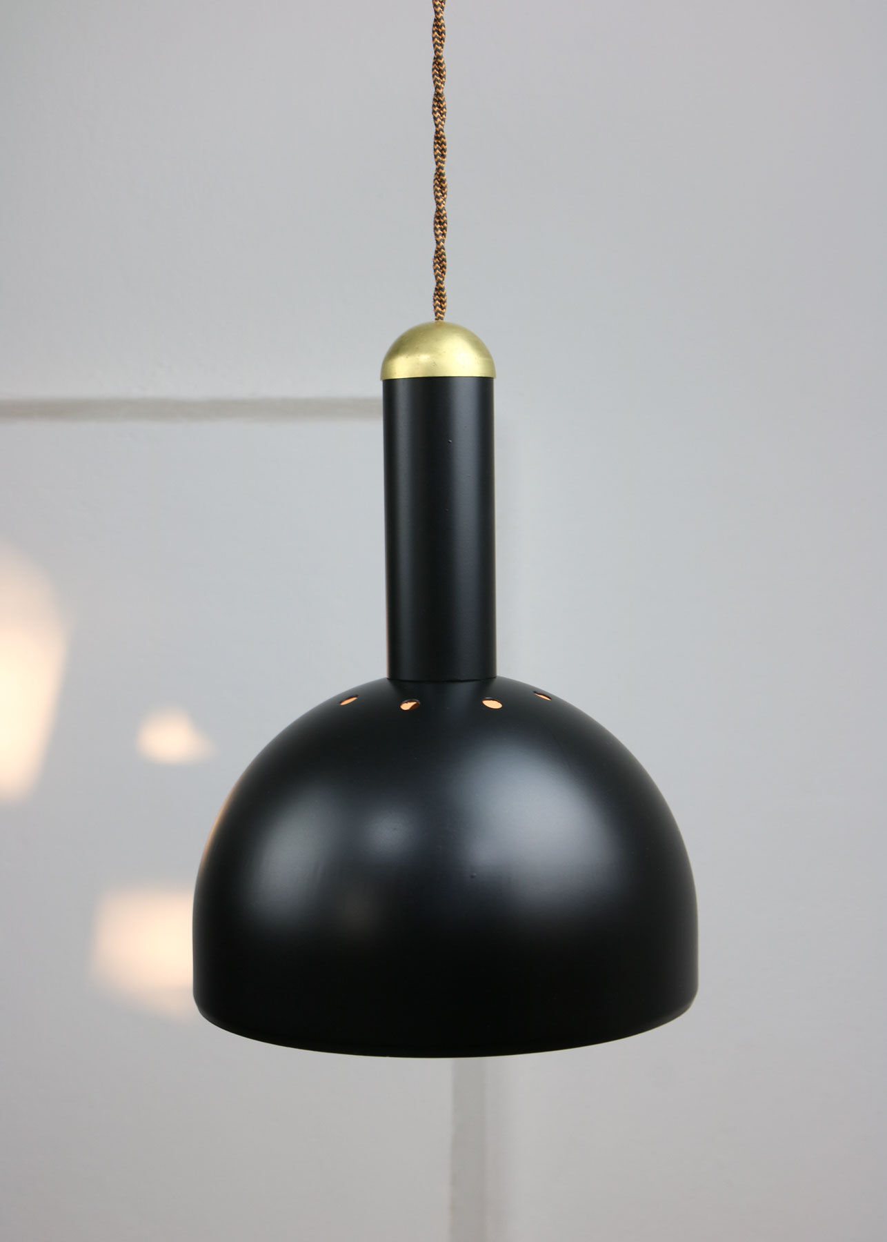Vintage Black and Brass Pendant Lamp