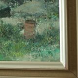 Huile sur toile vintage – « Sjöbodar »