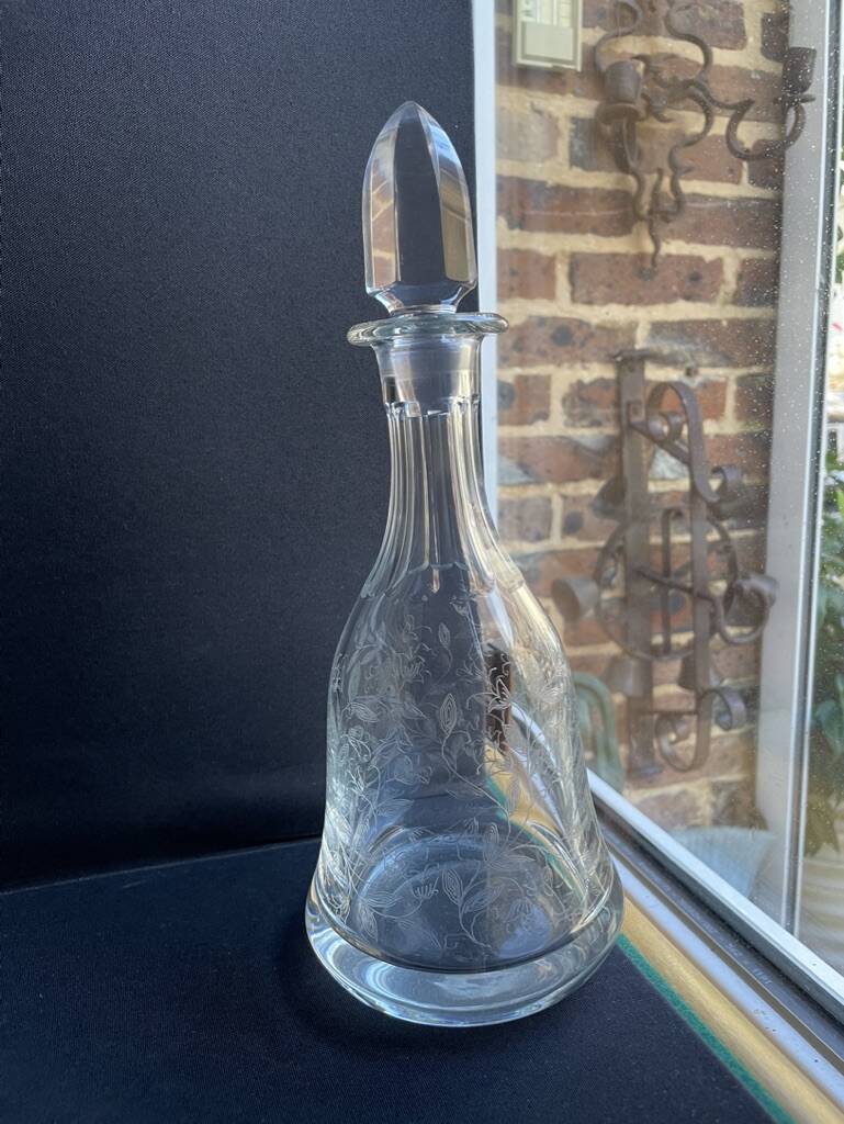 Port wine service – Blown, engraved and cut crystal – Art Deco