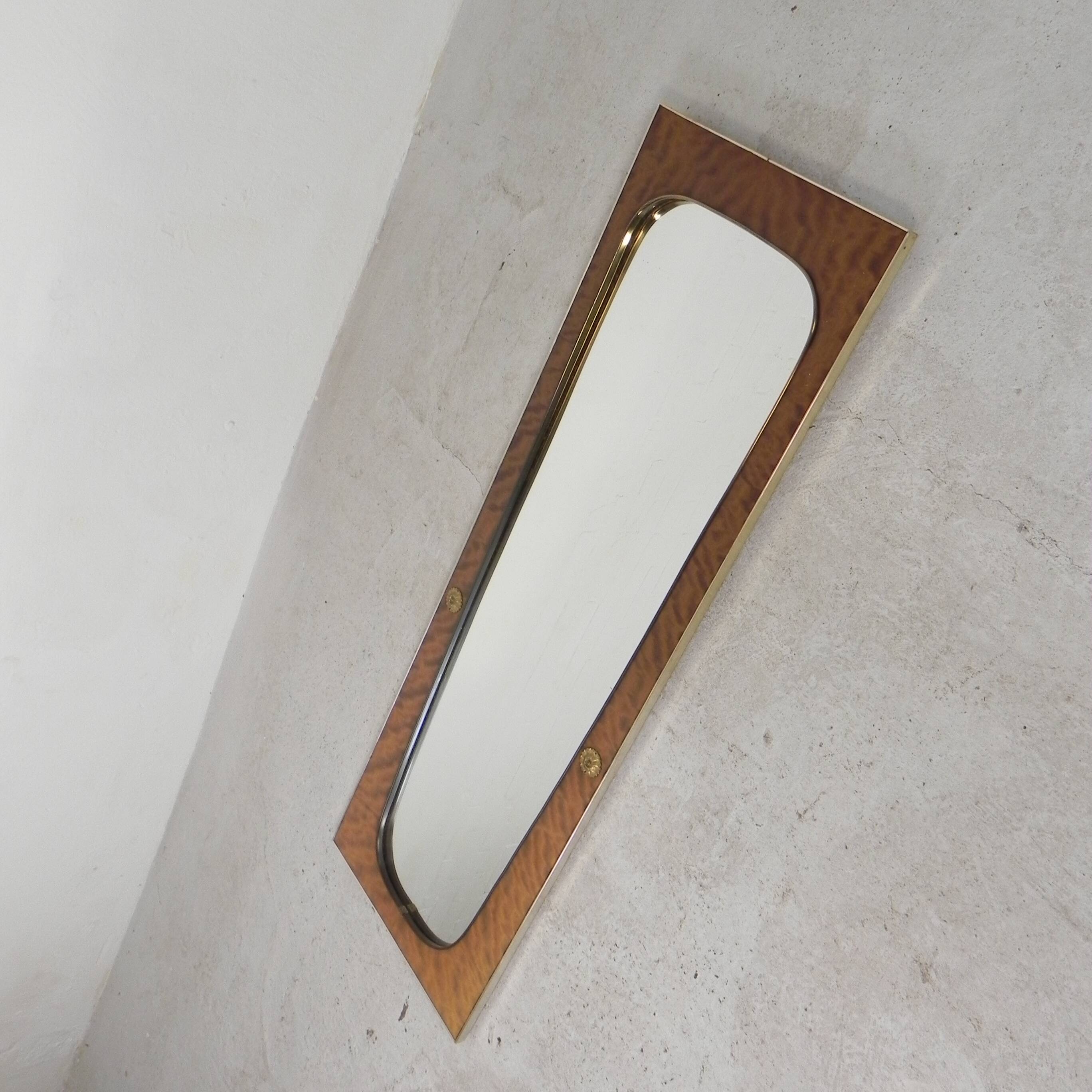 Large vintage oval mirror, 1960s