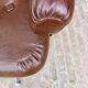 Fauteuil de coiffeur en chrome et skaï marron