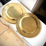 8 large dessert plates in brass