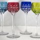 Saint Louis Traminer 4 glasses Rhin Roemer crystal, signed colour, excellent condition.