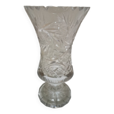Chiseled crystal vase