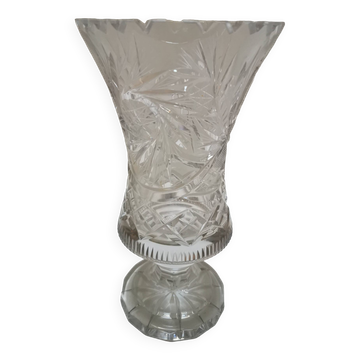Chiseled crystal vase
