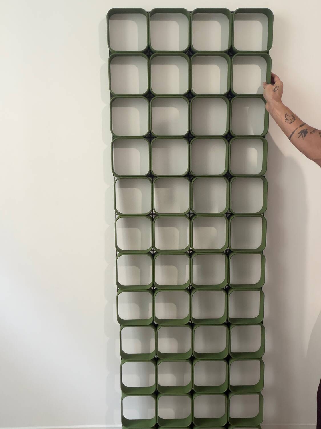Space Age Wall or Ceiling Panel System in Green Plastic, S