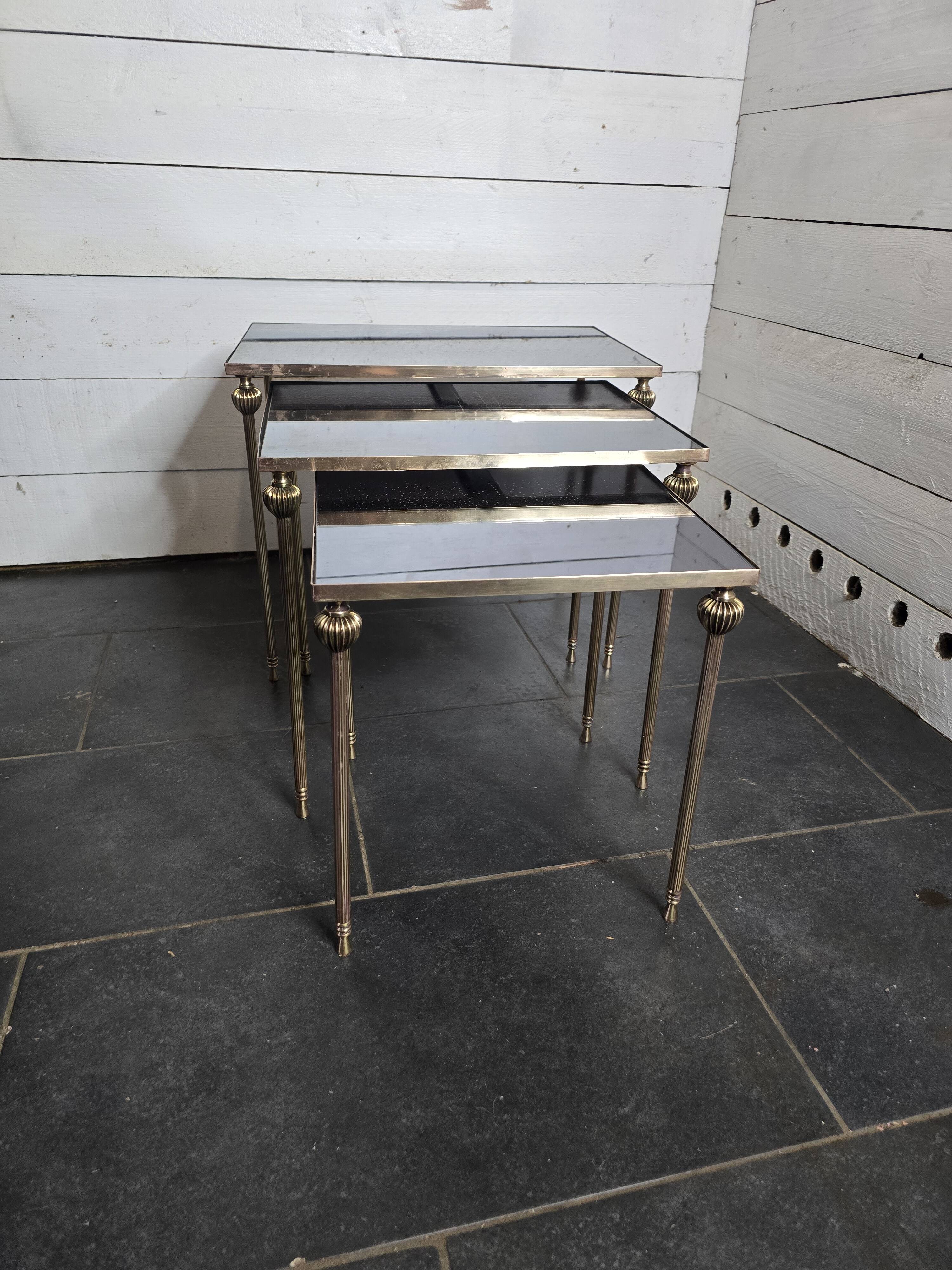 Vintage brass nesting table from the 60s