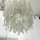 Mazzega Ice glass, pair of vintage murano chandeliers from 70s