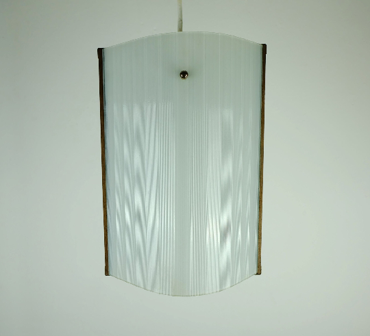 Danish modern pendant lamp teak opaline glass textured glass 1950s 60s mid century light